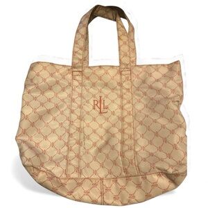 Ralph Lauren Pink and Red Patterned Tote